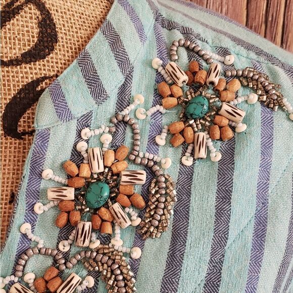 Soft Surroundings Beaded Embellished Top with pockets, Size PXS - Picture 4 of 15